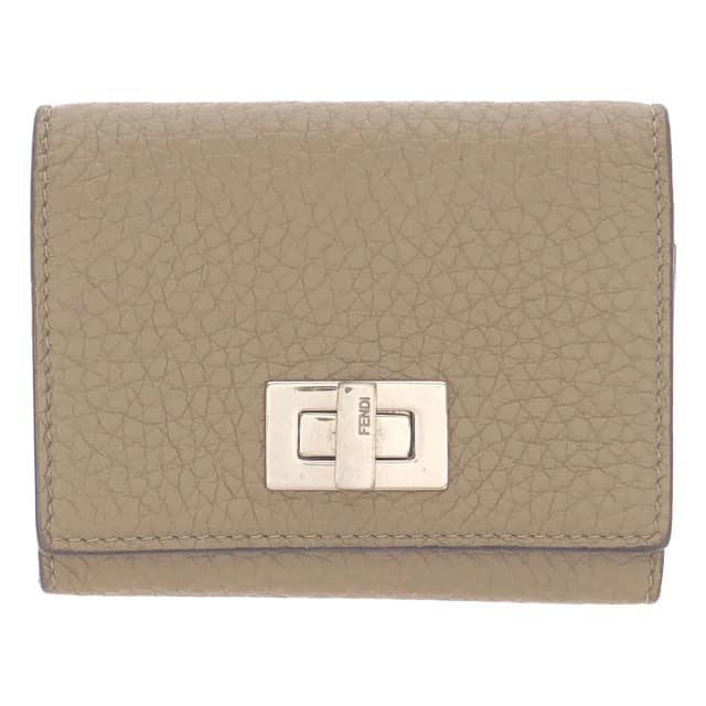 Fendi Selleria Peekaboo Leather Card Case Beige in Beige Leather from The Reluxe, photo 1 of 1