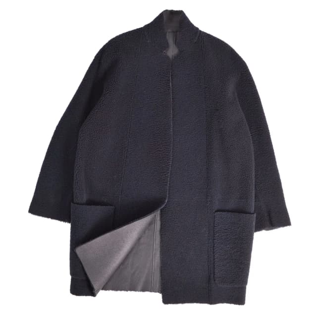 Celine Phoebe Philo Era Shearling Coat Long Buttonless Outer Navy 34 in Navy from The Reluxe, photo 1 of 1