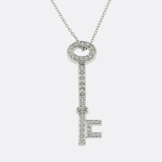 Tiffany & Co. Diamond Key Pendant Necklace from The Vintage Jeweller, photo 1 of 1