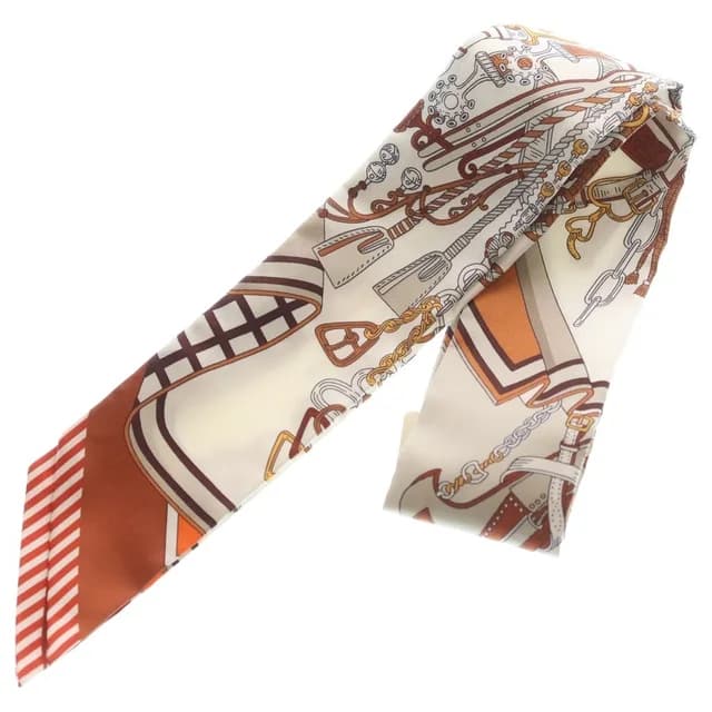 Hermès Twilly Bouquets Sellier Saddlemaker's Bouquet Halzan Silk Scarf in Silk from The Reluxe, photo 1 of 1