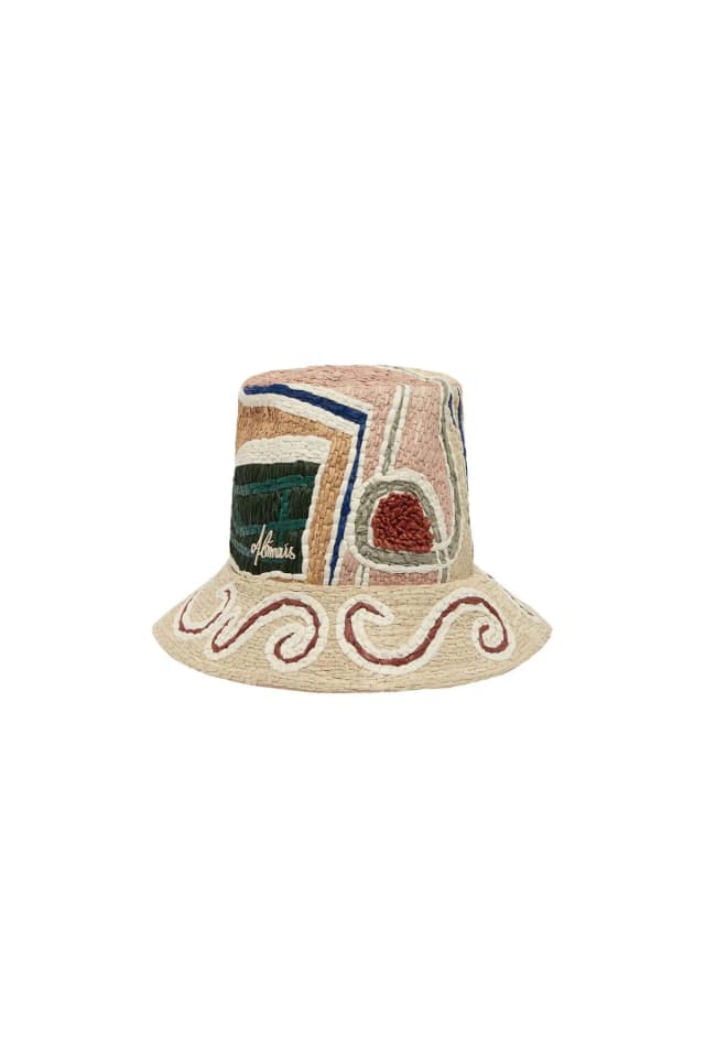 2504 - RESORT 26 VELORA RAFFIA BUCKET HAT, image 1 of 1 from Alemais