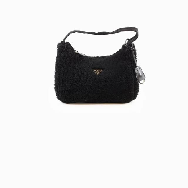 Prada Re-Edition 2000 Shearling Black in Black from The Purse Affair, photo 1 of 1