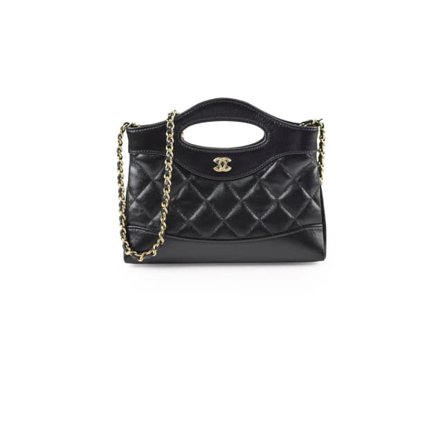 Chanel Nano 31 Shopping Tote Calfskin Black Microchip in Black Calfskin from The Purse Affair, photo 1 of 1
