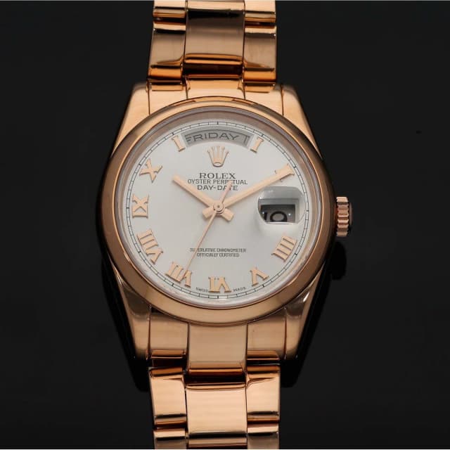 Rolex Day-Date 36 118205 36mm Rose Gold Watch in Pink from H&T, photo 1 of 1