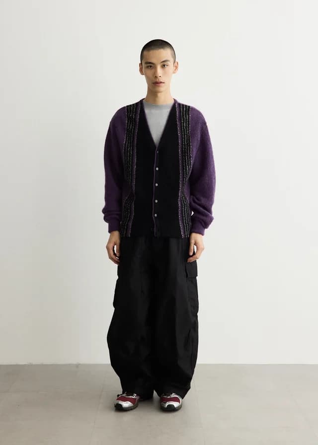 Needles Knit Cardigan in B-Purple, image 1 of 1 from Incu