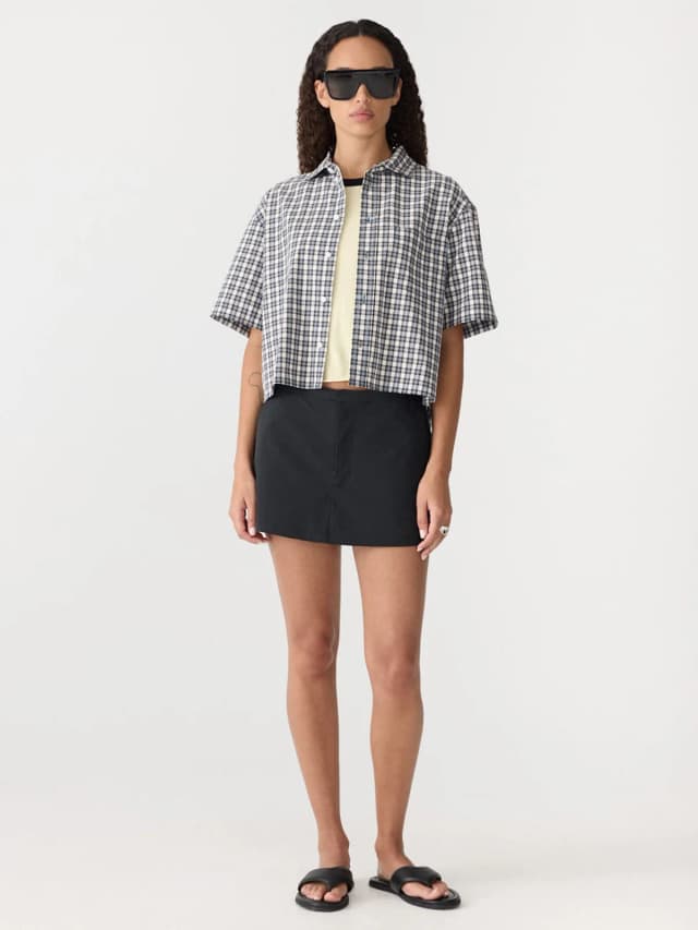 Bassike Check Cropped Shirt, image 1 of 1 from bassike