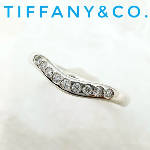 Tiffany & Co. Curved Band Diamond Platinum Ring from The Reluxe, photo 1 of 1