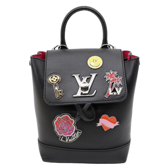 Louis Vuitton My Lockme Mini Soft Calfskin Pins Leather Backpack Black in Black Calfskin from Dallas Designer Handbags, photo 1 of 1