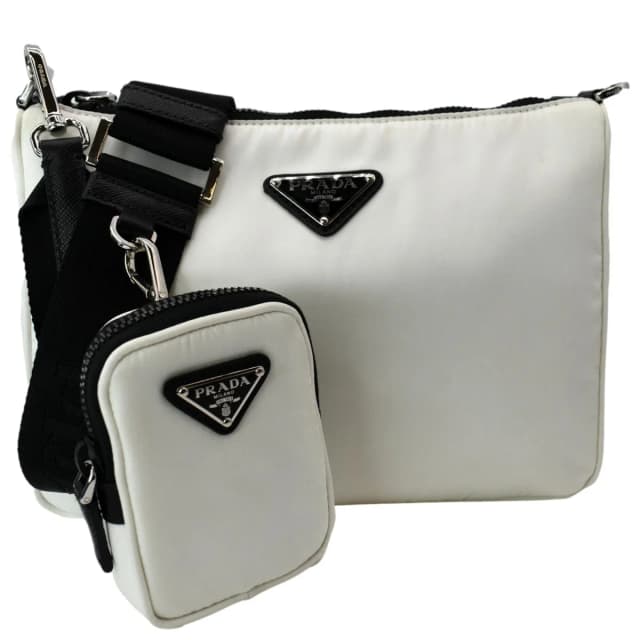 Prada Re-Nylon Shoulder Bag White in White Nylon from Dallas Designer Handbags, photo 1 of 1