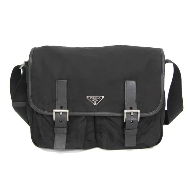 Prada Triangle Logo Crossbody Bag Men,Women Nylon,Leather Messenger Bag,Shoulder Bag Black in Black Nylon , Leather from Elady, photo 1 of 1