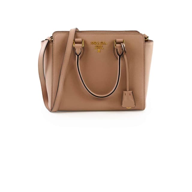 Prada 2 Way Saffino Shoulder Tote Cipria Blush Beige in Beige Leather from The Purse Affair, photo 1 of 1