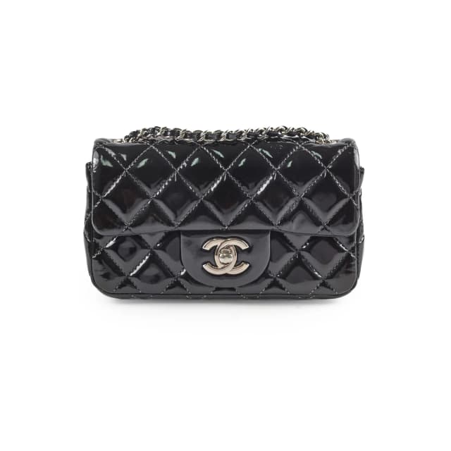 Chanel Extra Mini Patent Flap Black in Black Patent leather from The Purse Affair, photo 1 of 1