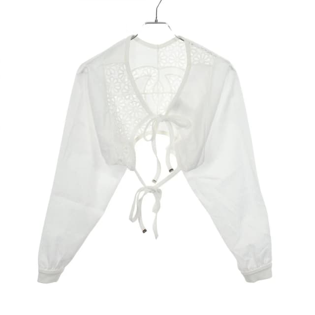 Chanel Blouse CC Logo Floral Lace Cropped Cotton from The Reluxe, photo 1 of 1