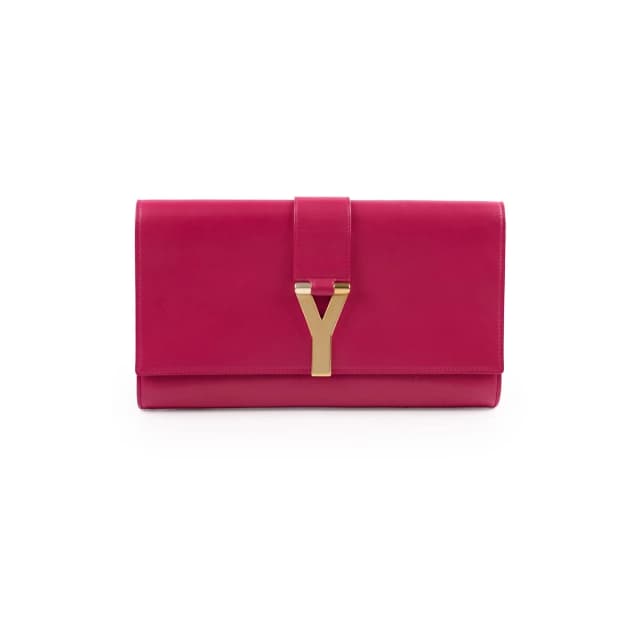 Saint Laurent Y Pink Large Clutch in Pink Leather from The Purse Affair, photo 1 of 1