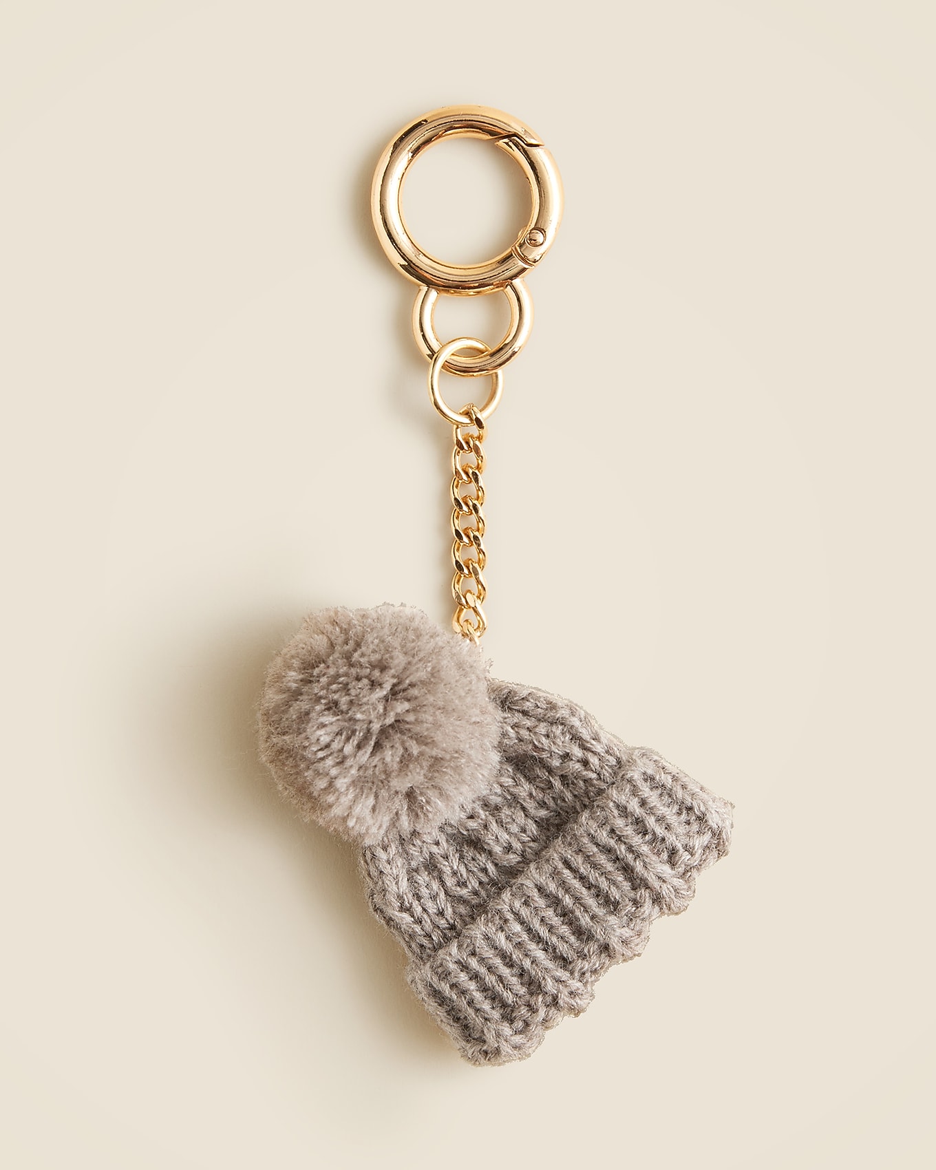 J.Crew Pom-pom beanie bag charm in HTHR DOVE, image 1 of 1 from J.Crew (US)