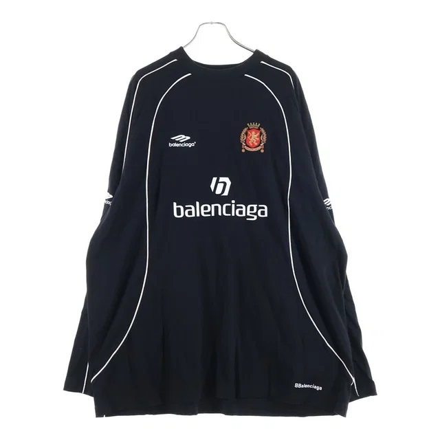 Balenciaga 24 SS Paris Soccer Football Long Sleeve T-Shirt Black in Black from The Reluxe, photo 1 of 1