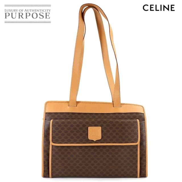 Celine Macadam Shoulder Bag Leather Brown Gold Vintage in Brown Leather from The Reluxe, photo 1 of 1