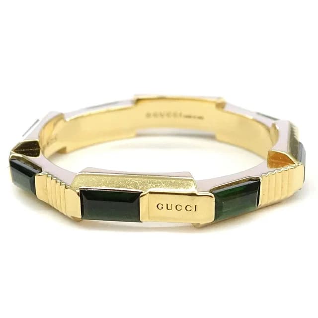 Gucci Ring Link to Love Octagon Green Tourmaline 18K Yellow Gold in Green from The Reluxe, photo 1 of 1