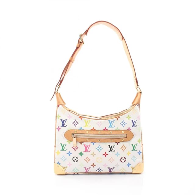 Louis Vuitton Shoulder Bag Monogram Multicolor Blanc Canvas Leather Boulogne in White Canvas from The Reluxe, photo 1 of 1