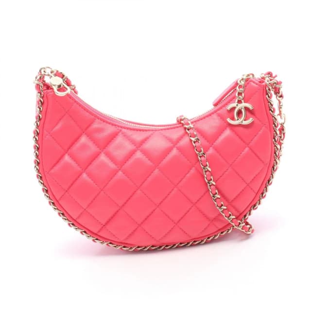 Chanel Shoulder Bag Quilted Small Hobo Pink Lambskin Chain in Pink Lambskin from The Reluxe, photo 1 of 1