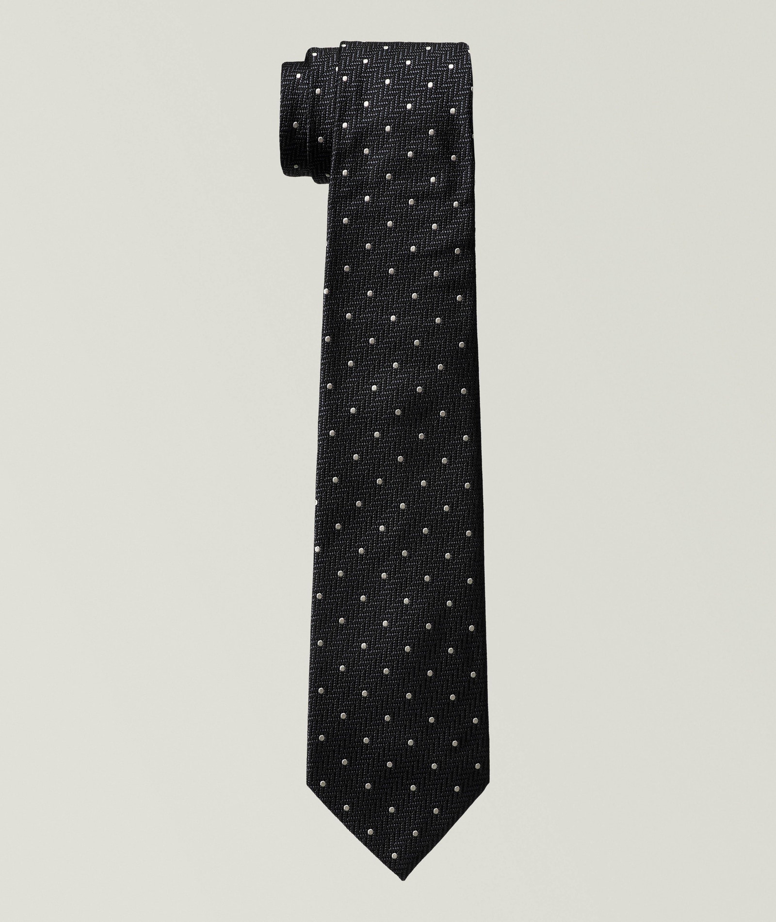 Brioni Houndstooth-Dot Silk Tie in Grey, image 1 of 1 from Harry Rosen