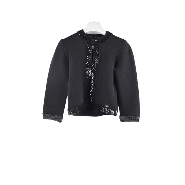 Chanel Sequin Wool Cardigan Size 40 in Black Wool from The Purse Affair, photo 1 of 1