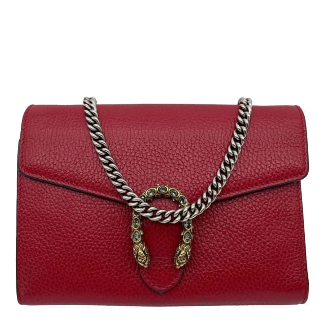 Gucci Dionysus Mini Calfskin Leather Wallet on Chain Red 401231 in Red Calfskin from Dallas Designer Handbags, photo 1 of 1