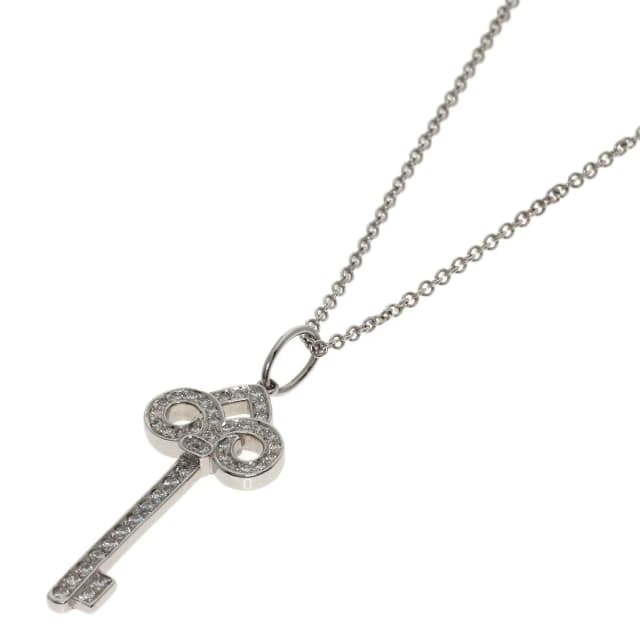 Tiffany & Co. Fleur de Lis Key Diamond Necklace 18K White Gold in White from The Reluxe, photo 1 of 1