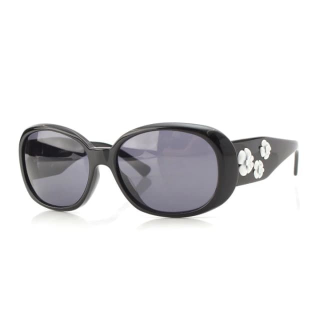 Chanel Camellia Sunglasses Eyewear Black in Black from The Reluxe, photo 1 of 1