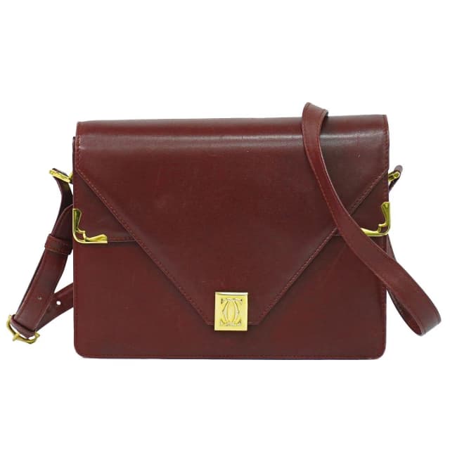 Cartier Must Line Shoulder Bag Pochette Leather Bordeaux in Burgundy Leather from The Reluxe, photo 1 of 1