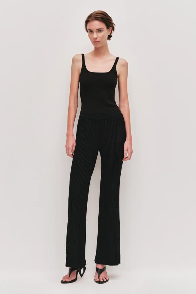 AJE Daphne Knit Pant in BLACK, image 1 of 1 from Aje
