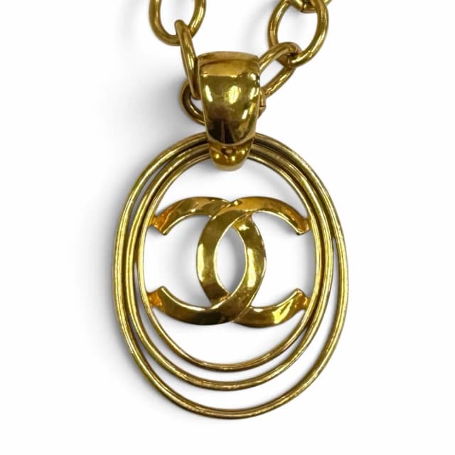 Chanel 95P Vintage CC Logo Chain Pendant Gold Necklace in Gold from The Reluxe, photo 1 of 1