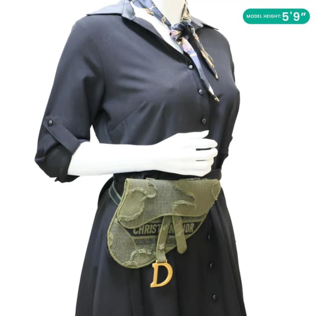 Dior Saddle Embroidered Camouflage Canvas Belt Bag Green in Green Canvas from Dallas Designer Handbags, photo 1 of 1