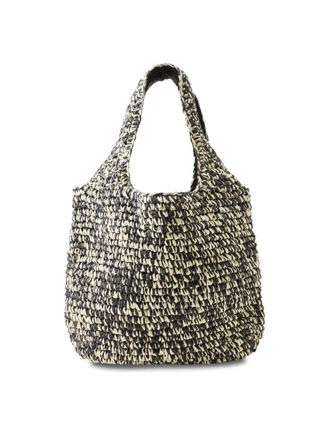 Pieces Golnia Shopper Tote Bag Multi in Black Nature, image 1 of 1 from Fenwick