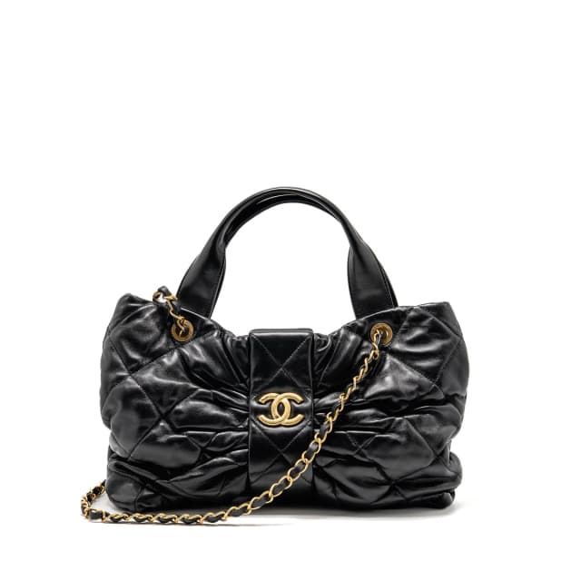 Chanel 25k Medium Bow Bag Lambskin Black GHW (microchip) in Black Lambskin from EMIER, photo 1 of 1