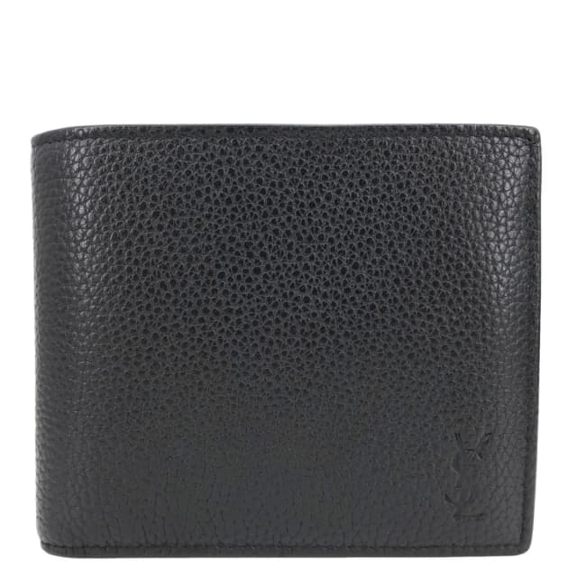 Saint Laurent Cassandre Grained Leather Bifold Men's Wallet Black in Black Caviar leather from Dallas Designer Handbags, photo 1 of 1