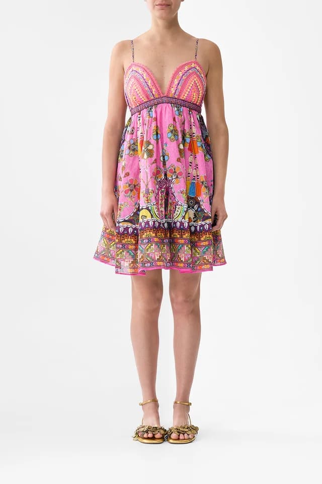 Camilla eBoutique BRALETTE DETAIL SHORT DRESS PATCHWORK PANORAMA, image 1 of 1 from CAMILLA