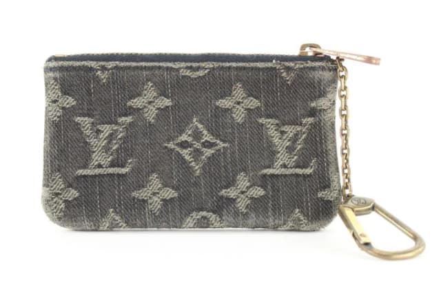 Louis Vuitton Black Monogram Denim Pochette Cles Key Pouch in Black Denim from Bagriculture, photo 1 of 1