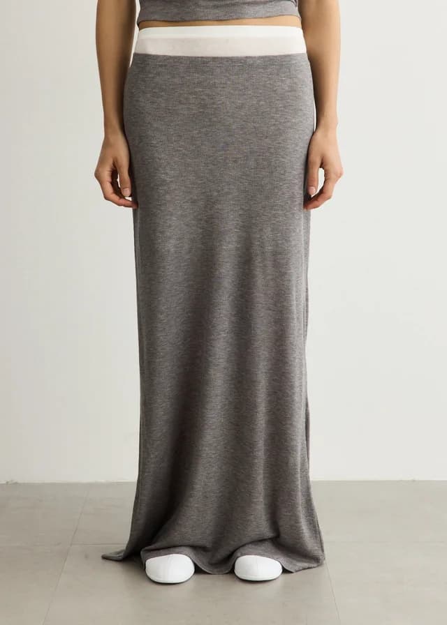 Samsoe Samsoe Sadou Skirt in MID GREY MEL, image 1 of 1 from Incu