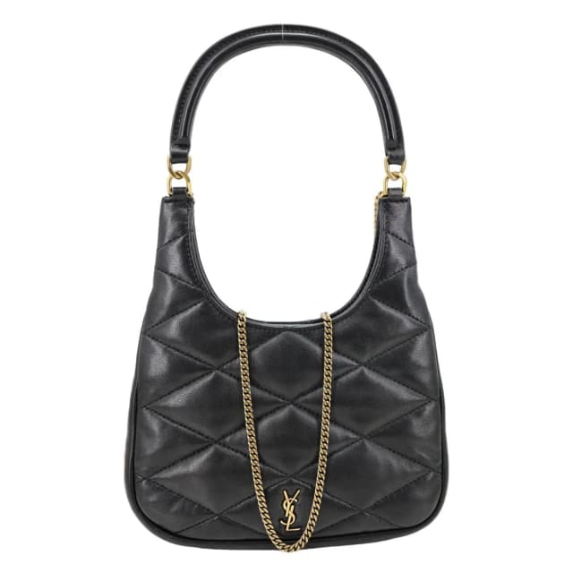 Saint Laurent Sade Mini Quilted Leather Hobo Bag Black in Black Leather from Dallas Designer Handbags, photo 1 of 1