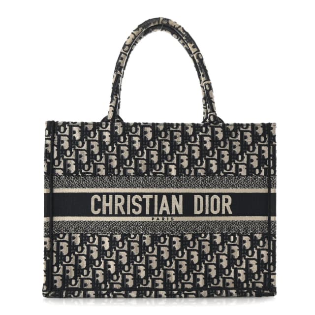 Dior Oblique Medium Book Canvas Tote Bag - Navy in Navy Canvas from H&T, photo 1 of 1