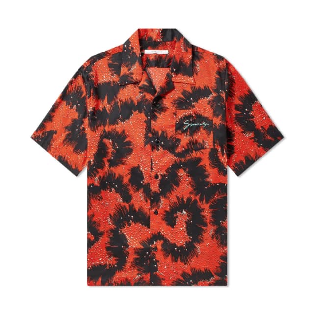 Givenchy Pisces Urchin Hawaiian Short Sleeve Shirt in Red Cotton from Designer Archives, photo 1 of 1
