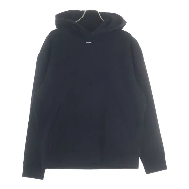 Prada Technical Cotton Hoodie Pullover Black Sweater in Black from The Reluxe, photo 1 of 1
