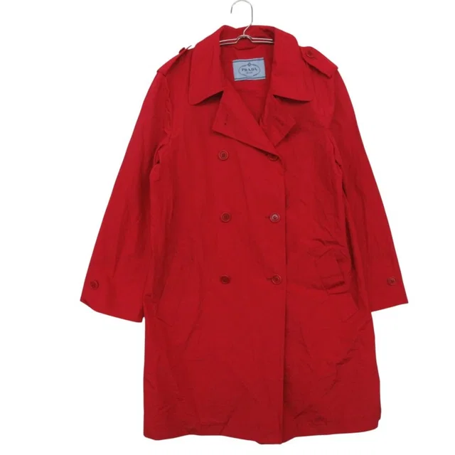 Prada Trench Coat Nylon Spring Jacket Red in Red Nylon from The Reluxe, photo 1 of 1