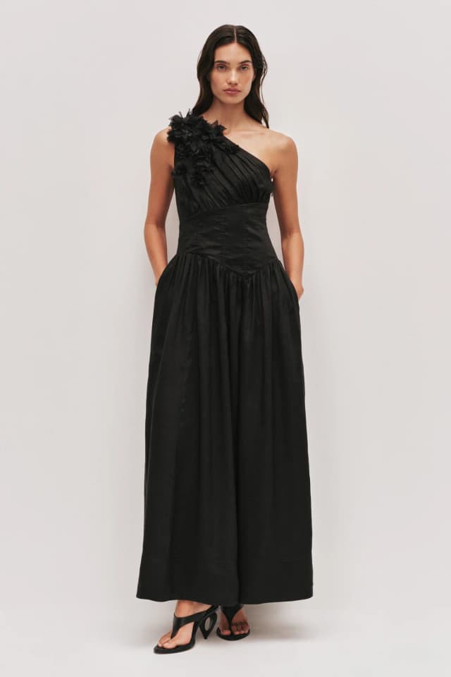 AJE Demi Maxi Dress in BLACK, image 1 of 1 from Aje