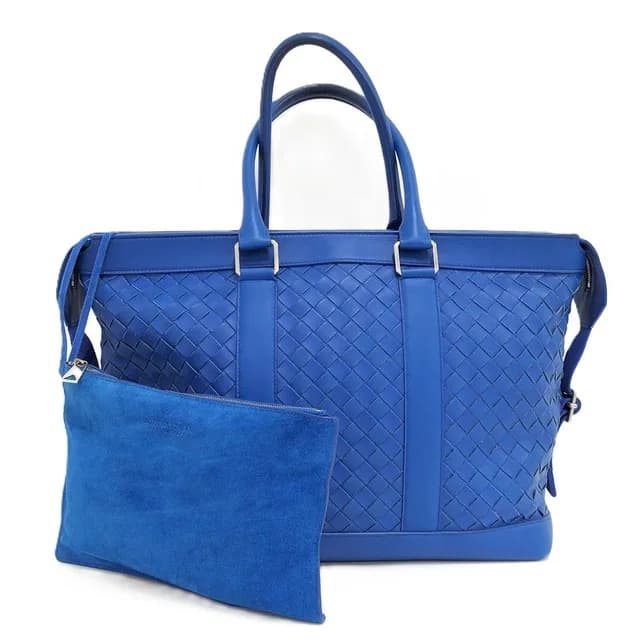 Bottega Veneta Handbag Intrecciato Leather Blue in Blue Woven leather from The Reluxe, photo 1 of 1