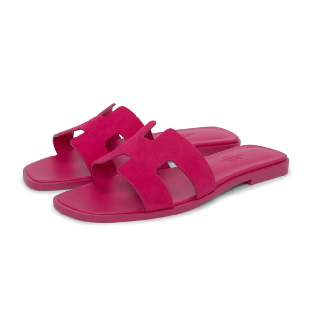Hermès Oran Sandals 36 in Rose Sakura Suede from Blue Spinach, photo 1 of 1