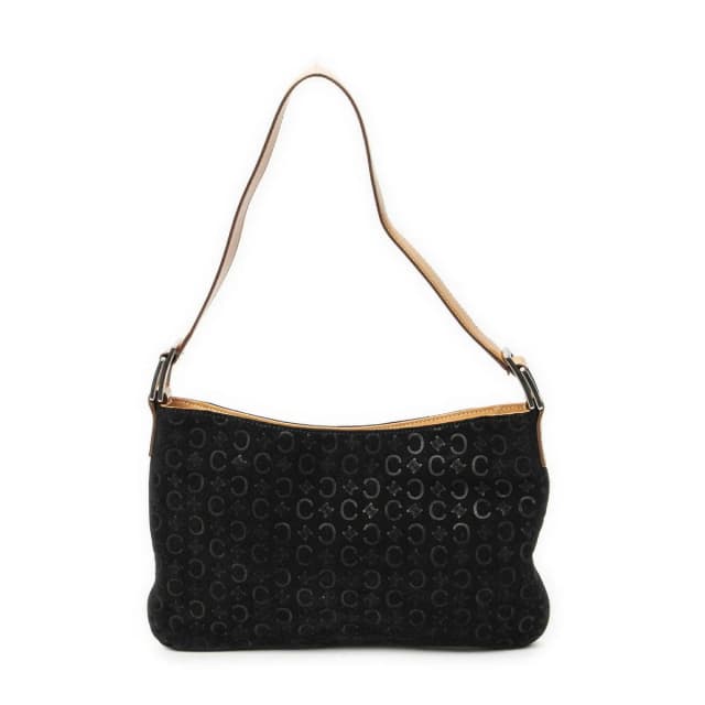 Celine Flap Shoulder Bag Black Brown Macadam Suede Leather in Black Suede from The Reluxe, photo 1 of 1