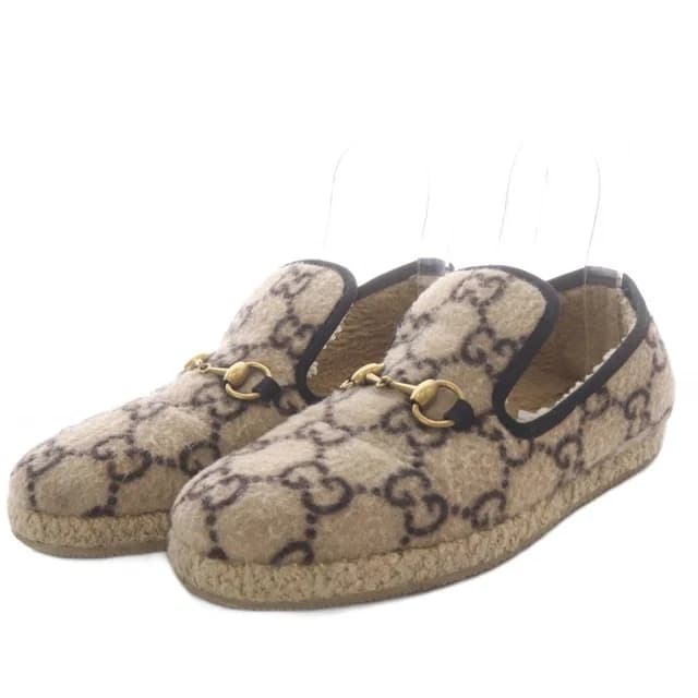 Gucci Loafers Slip-on GG Wool Horsebit Beige in Beige Wool from The Reluxe, photo 1 of 1