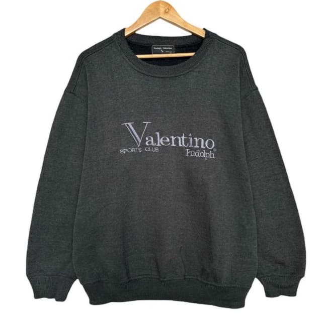Vintage Rudolph Valentino Embroidered Spellout Sweatshirt in gray from Grailed, photo 1 of 1